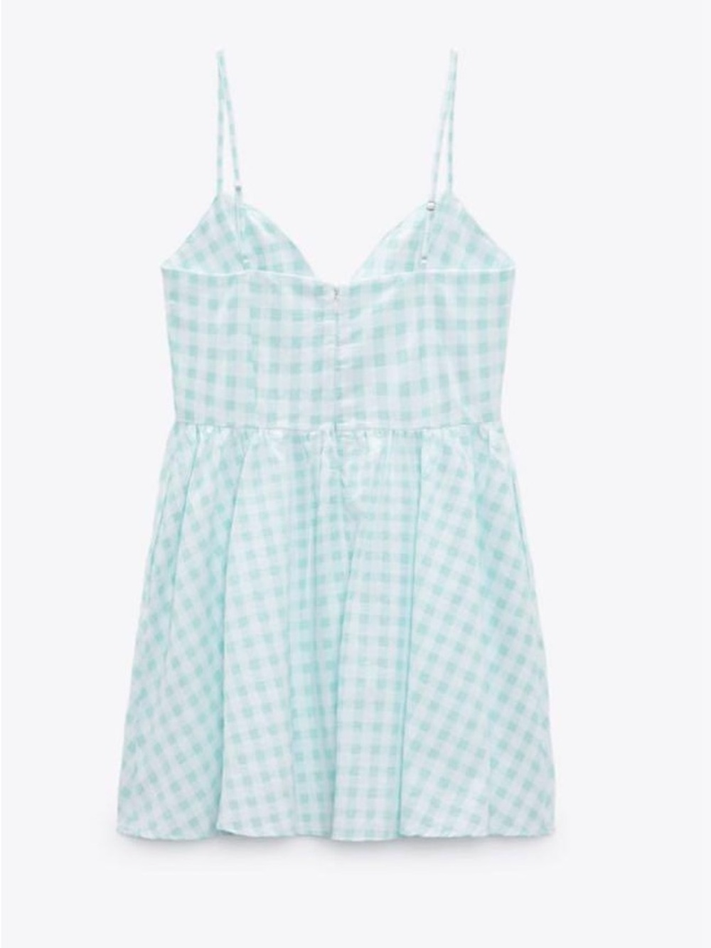Zara Gingham Floral Embellished Mini Dress Cottagecore Coquette Size M - Picture 5 of 6